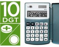 Calculadora liderpapel bolsillo xf15 10 digitos con tapa solar y pilas color gris 123x75x12 mm