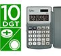Calculadora liderpapel bolsillo xf15 10 digitos con tapa solar y pilas color gris 123x75x12 mm