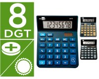 Calculadora liderpapel sobremesa xf19 8 digitos solar y pilas 127x105x24 mm expositor 10 unidades