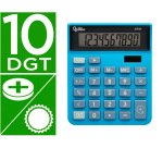 Calculadora liderpapel sobremesa xf21 10 digitos solar y pilas color azul 127x105x24 mm
