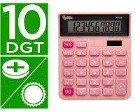 Calculadora liderpapel sobremesa xf23 10 digitos solar y pilas color rosa 127x105x24 mm
