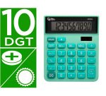 Calculadora liderpapel sobremesa xf24 10 digitos solar y pilas color verde 127x105x24 mm