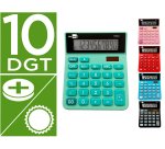 Calculadora liderpapel sobremesa xf25 10 digitos solar y pilas 127x105x24 mm expositor de 10 unidades