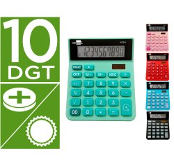 Calculadora liderpapel sobremesa xf25 10 digitos solar y pilas 127x105x24 mm expositor de 10 unidades