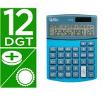 Calculadora liderpapel sobreme sa xf28 12 digitos dos lineas coste venta margen y tasas solar y pilas azul 155x115x25 mm