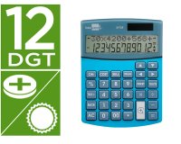 Calculadora liderpapel sobreme sa xf28 12 digitos dos lineas coste venta margen y tasas solar y pilas azul 155x115x25 mm