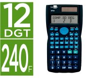 Calculadora liderpapel cientifica xf32 12 digitos 240 funciones con tapa solar y pilas color azul 156x85x20