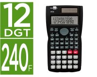 Calculadora liderpapel cientifica xf33 12 digitos 240 funciones con tapa solar y pilas color negro 156x85x20