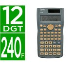Calculadora liderpapel cientifica xf34 12 digitos 240 funciones con tapa solar y pilas color gris 156x85x20