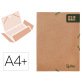 Carpeta liderpapel gomas din a4+ 3 solapas ecouse cartulina 400 g/m2 color kraft marron