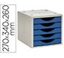 Fichero cajones de sobremesa archivo 2000 5 cajones color azul opaco 270x340x260 mm