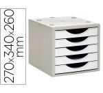 Fichero cajones de sobremesa archivo 2000 5 cajones color blanco opaco 270x340x260 mm