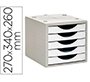 Fichero cajones de sobremesa archivo 2000 5 cajones color blanco opaco 270x340x260 mm