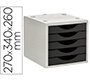Fichero cajones de sobremesa archivo 2000 5 cajones color negro opaco 270x340x260 mm