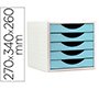 Fichero cajones de sobremesa archivo 2000 5 cajones color azul pastel 270x340x260 mm