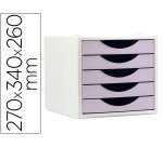 Fichero cajones de sobremesa archivo 2000 5 cajones color lavanda pastel 270x340x260 mm