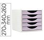 Fichero cajones de sobremesa archivo 2000 5 cajones color lavanda pastel 270x340x260 mm
