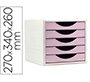 Fichero cajones de sobremesa archivo 2000 5 cajones color rosa pastel 270x340x260 mm