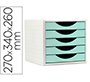 Fichero cajones de sobremesa archivo 2000 5 cajones color verde pastel 270x340x260 mm