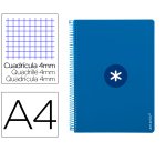 Cuaderno espiral a4 antartik tapa dura 80h 90gr cuadro 4mm con margen color azul oscuro