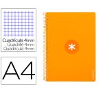 Cuaderno espiral a4 antartik tapa dura 80h 90gr cuadro 4mm con margen color mostaza