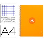 Cuaderno espiral antartik a4 micro tapa dura 80h 100gr cuadro 5mm sin banda4 taladros color mostaza