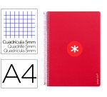 Cuaderno espiral antartik a4 micro tapa dura 80h 100gr cuadro 5mm sin banda4 taladros color frambuesa