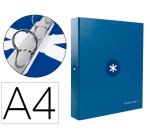 Carpeta antartik a4 forrada 4 anillas 25 mm redondas color azul marino