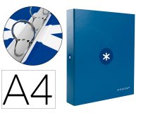 Carpeta antartik a4 forrada 4 anillas 25 mm redondas color azul marino