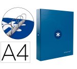 Carpeta 4 anillas 40 mm mixtas antartik a4 forrada color azul marino