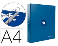 Carpeta 4 anillas 40 mm mixtas antartik a4 forrada color azul marino