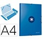 Carpeta antartik gomas tres solapas carton forrado a4 color azul marino