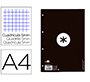 Recambio liderpapel A4 antartik 80 hojas 90g/m2 cuadro 5 mm 4 taladros 1 banda marco color negro