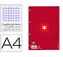 Recambio liderpapel A4 Antartik 80 hojas 90g/m2 cuadro 5 mm 4 taladros 1 banda marco color frambuesa