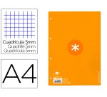 Recambio liderpapel A4 antartik 80 hojas 90g/m2 cuadro 5 mm 4 taladros 1 banda marco color mostaza