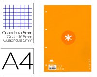 Recambio liderpapel A4 antartik 80 hojas 90g/m2 cuadro 5 mm 4 taladros 1 banda marco color mostaza