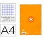Recambio liderpapel A4 antartik 80 hojas 90g/m2 cuadro 5 mm 4 taladros 1 banda marco color mostaza