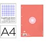 Recambio liderpapel A4 Antartik 80 hojas 90g/m2 cuadro 5 mm 4 taladros 1 banda marco color rosa