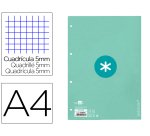 Recambio liderpapel A4 antartik 80 hojas 90g/m2 cuadro 5 mm 4 taladros 1 banda marco color menta