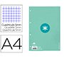 Recambio liderpapel A4 antartik 80 hojas 90g/m2 cuadro 5 mm 4 taladros 1 banda marco color menta
