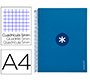 Cuaderno espiral a4 micro antartik tapa forrada 120h 90 gr cuadro 5mm 5 bandas 4 taladros color azul marino