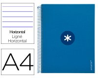 Cuaderno espiral a4 micro antartik tapa forrada 120h 90 gr horizontal 5 bandas 4 taladros color azul oscuro
