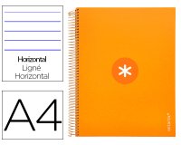 Cuaderno espiral a4 micro antartik tapa forrada 120h 90 gr horizontal 5 bandas 4 taladros color mostaza