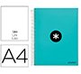 Cuaderno espiral a4 micro antartik tapa forrada 120h 90 gr liso 5 bandas 4 taladros color menta