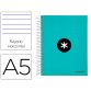 Cuaderno espiral a5 micro antartik tapa forrada120h 100 gr horizontal 5 banda6 taladros color menta