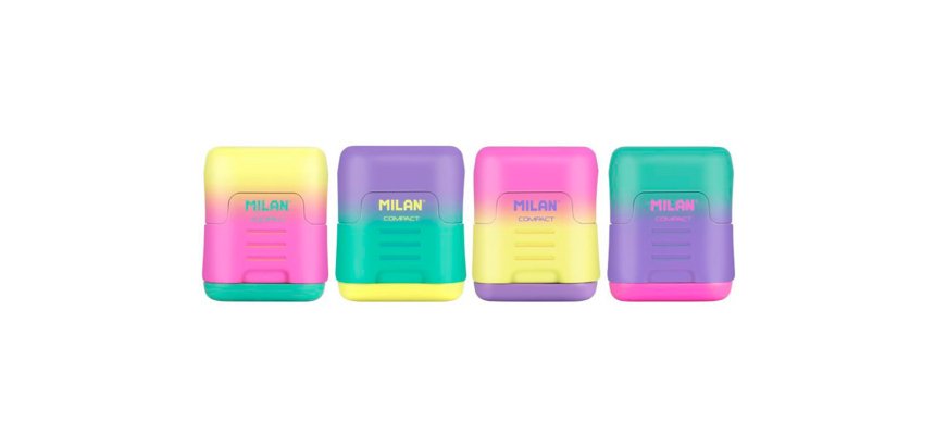 Sacapuntas milan compact sunset plastico 2 usos colores surtidos