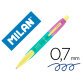 Boligrafo milan compact sunset retractil tinta azul punta 1 mm colores surtidos