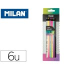 Lapices de colores milan sunset mina gruesa 3,5 mm caja de 6 unidades colores surtidos