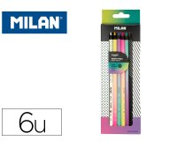 Lapices de colores milan sunset mina gruesa 3,5 mm caja de 6 unidades colores surtidos