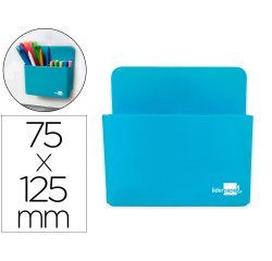 Cubilete portalapices liderpapel azul claro opaco plastico magnetico 125x75x40 mm